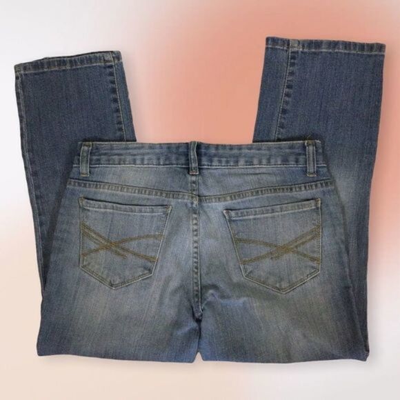 AEROPOSTALE Faded Medium‎ Wash Cropped Jeans Size 1/2 - Picture 5 of 8
